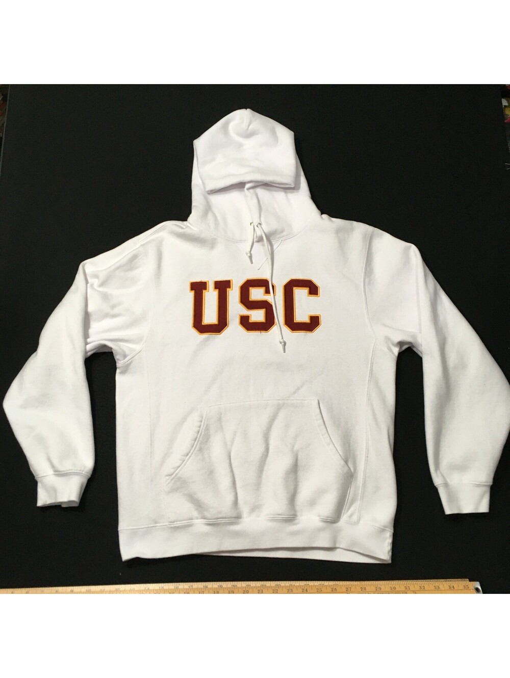 Heritage WHITE USC Collegiate Embroidered Patch Crewneck Sweatshirt UNIVERSITY